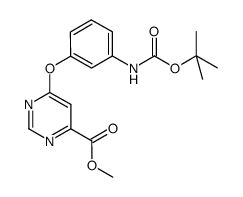 methyl 6-(3-(tert-butoxycarbonylamino)phenoxy)pyrimidine-4-carboxylate结构式