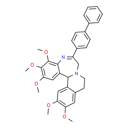 6-(4-Biphenylyl)-2,3,4,12,13-pentamethoxy-9,10-dihydro-7H-isoquino(2,1-d)(1,4)benzodiazepine picture