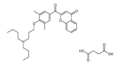 succinic acid, compound with 2-[4-[3-(dibutylamino)propoxy]-3,5-dimethylbenzoyl]-4H-1-benzopyran-4-one (1:1) structure