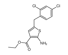 2-amino-5-(2',4'-dichlorobenzyl)thiophene-3-carboxylic acid ethyl ester结构式