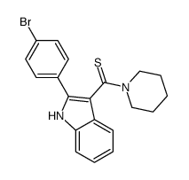 [2-(4-bromophenyl)-1H-indol-3-yl]-piperidin-1-ylmethanethione Structure