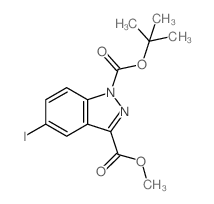 1-TERT-BUTYL 3-METHYL 5-IODO-1H-INDAZOLE-1,3-DICARBOXYLATE structure