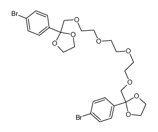 2,2'-(2,5,8,11-tetraoxadodecane-1,12-diyl)bis[2-(4-bromophenyl)-1,3-dioxolane]结构式