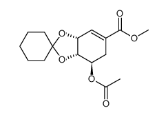 methyl (3aS,4R,7aR)-4-acetoxy-3a,4,5,7a-tetrahydrospiro[benzo[d][1,3]dioxole-2,1'-cyclohexane]-6-carboxylate结构式