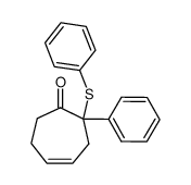 2-phenyl-2-(phenylsulfanyl)cyclohept-4-enone结构式