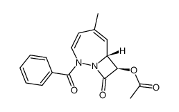 <7α,8α>-8-Acetoxy-2-benzoyl-5-methyl-1,2-diazabicyclo<5.2.0>nona-3,5-dien-9-on Structure