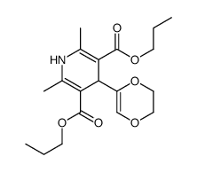 dipropyl 4-(2,3-dihydro-1,4-dioxin-5-yl)-2,6-dimethyl-1,4-dihydropyridine-3,5-dicarboxylate结构式