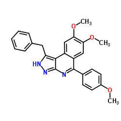 1-Benzyl-7,8-dimethoxy-5-(4-methoxyphenyl)-2H-pyrazolo[3,4-c]isoquinoline结构式