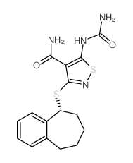 (R)-3-((6,7,8,9-四氢-5H-苯并[7]annulen-5-基)硫代)-5-脲啶异噻唑-4-羧酰胺结构式