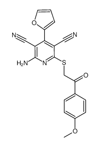 2-amino-6-(2-oxo-2-(4-methoxyphenyl)ethylthio)-4-(furan-2-yl)pyridine-3,5-dicarbonitrile Structure