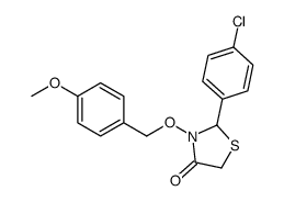 2-(4-chlorophenyl)-3-[(4-methoxyphenyl)methoxy]-1,3-thiazolidin-4-one Structure