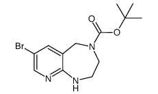 7-bromo-1,2,3,5-tetrahydro-pyrido[2,3-e][1,4]diazepine-4-carboxylic acid tert-butyl ester结构式