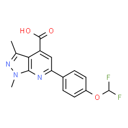 6-[4-(Difluoromethoxy)phenyl]-1,3-dimethyl-pyrazolo[3,4-b]pyridine-4-carboxylic acid Structure