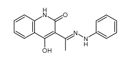 3-[1-(2-phenylhydrazono)ethyl]-4-hydroxyquinolin-2(1H)-one Structure