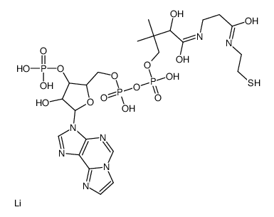 [3-hydroxy-2,2-dimethyl-4-oxo-4-[[3-oxo-3-(2-sulfanylethylamino)propyl]amino]butyl] [hydroxy-[(4-hydroxy-5-imidazo[2,1-f]purin-3-yl-3-phosphonooxyoxolan-2-yl)methoxy]phosphoryl] hydrogen phosphate,lithium Structure