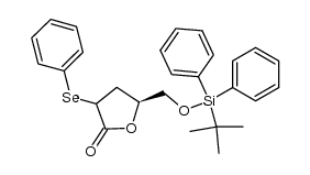 (5S)-5-(((tert-butyldiphenylsilyl)oxy)methyl)-3-(phenylselanyl)dihydrofuran-2(3H)-one结构式