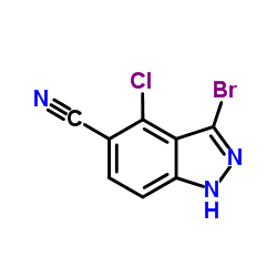 3-Bromo-4-chloro-1H-indazole-5-carbonitrile图片