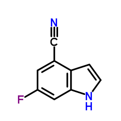 6-氟-1H-吲哚-4-甲腈结构式
