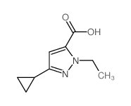 3-cyclopropyl-1-ethyl-1H-pyrazole-5-carboxylic acid(SALTDATA: FREE) Structure