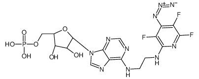 N(6)-(N((4-azido-3,5,6-trifluoro)pyridin-2-yl)-2-aminoethyl)adenosine 5'-monophosphate structure