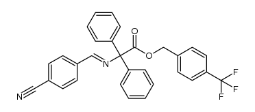 4-(trifluoromethyl)benzyl 2-(4-cyanobenzylideneamino)-2,2-diphenylacetate结构式