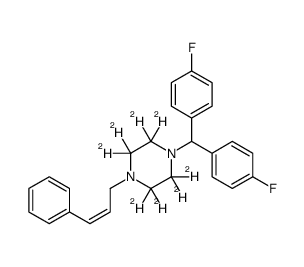 1-[bis(4-fluorophenyl)methyl]-2,2,3,3,5,5,6,6-octadeuterio-4-[(E)-3-phenylprop-2-enyl]piperazine结构式