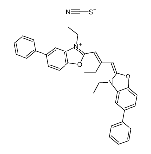 2-ethyl-1,3-bis-(3-ethyl-5-phenyl-benzoxazol-2-yl)-trimethinium, thiocyanate Structure