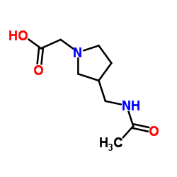 [3-(Acetamidomethyl)-1-pyrrolidinyl]acetic acid结构式