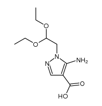 5-amino-1-(2,2-diethoxyethyl)-pyrazole-4-carboxylic acid结构式