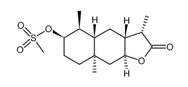 3α-(O-methanesulfonyl)-5,7,11αH,4,8βH-eudesman-8,12-olide结构式