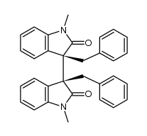 (3R,3'S)-3,3'-dibenzyl-1,1'-dimethyl-[3,3'-biindoline]-2,2'-dione结构式