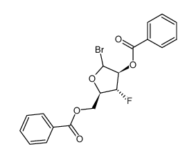 ((2R,3R,4S)-4-(benzoyloxy)-5-bromo-3-fluorotetrahydrofuran-2-yl)methyl benzoate结构式