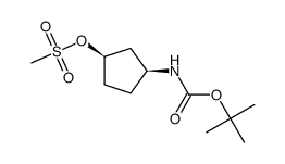 tert-butyl N-[(1S,3R)-3-(methanesulfonyloxy)cyclopentyl]carbamate结构式