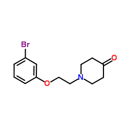 1-[2-(3-Bromophenoxy)ethyl]-4-piperidinone structure
