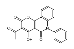 3-acetyl-4-hydroxy-6-phenylpyrano[3,2-c]quinoline-2,5(6H)-dione结构式