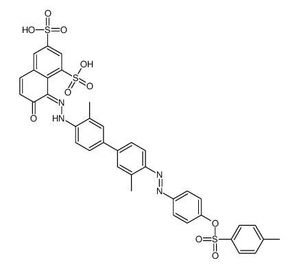 8-[[3,3'-dimethyl-4'-[[4-[[(p-tolyl)sulphonyl]oxy]phenyl]azo][1,1'-biphenyl]-4-yl]azo]-7-hydroxynaphthalene-1,3-disulphonic acid结构式