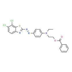 Ethanol, 2-[[4-[(6,7-dichloro-2-benzothiazolyl)azo]phenyl] ethylamino]-, benzoate(ester)结构式