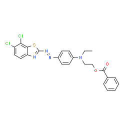 Ethanol, 2-[[4-[(6,7-dichloro-2-benzothiazolyl)azo]phenyl] ethylamino]-, benzoate(ester) structure