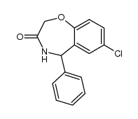 7-chloro-5-phenyl-4,5-dihydro-benzo[f][1,4]oxazepin-3-one结构式