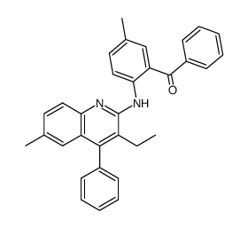 2-(3-ethyl-6-methyl-4-phenyl-quinolin-2-ylamino)-5-methyl-benzophenone结构式