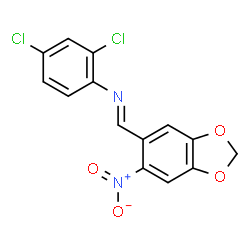 (2,4-dichlorophenyl)[(6-nitro-1,3-benzodioxol-5-yl)methylene]amine结构式