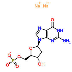 2′-脱氧鸟苷-5′-单磷酸二钠盐结构式