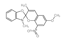 6'-methoxy-3,3'-dimethyl-8'-nitrospiro[1,3-benzoxazole-2,2'-chromene] Structure