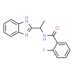 N-[1-(1H-1,3-BENZIMIDAZOL-2-YL)ETHYL]-2-FLUOROBENZENECARBOXAMIDE structure