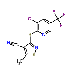 3-{[3-Chloro-5-(trifluoromethyl)pyridin-2-yl]thio}-4-cyano-5-methylisothiazole 97 structure