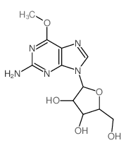 9H-Purin-2-amine,6-methoxy-9-b-D-xylofuranosyl-结构式
