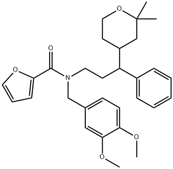 N-[(3,4-dimethoxyphenyl)methyl]-N-[3-(2,2-dimethyloxan-4-yl)-3-phenylpropyl]furan-2-carboxamide Structure