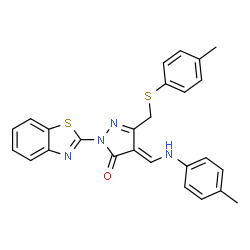 (4E)-2-(1,3-benzothiazol-2-yl)-4-{[(4-methylphenyl)amino]methylidene}-5-{[(4-methylphenyl)sulfanyl]methyl}-2,4-dihydro-3H-pyrazol-3-one picture