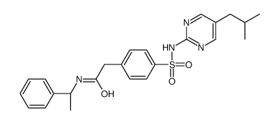 4-[[[5-(2-Methylpropyl)-2-pyrimidinyl]amino]sulfonyl]-N-[(S)-1-phenylethyl]benzeneacetamide结构式