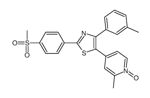 5-(2-methyl-1-oxidopyridin-1-ium-4-yl)-4-(3-methylphenyl)-2-(4-methylsulfonylphenyl)-1,3-thiazole结构式